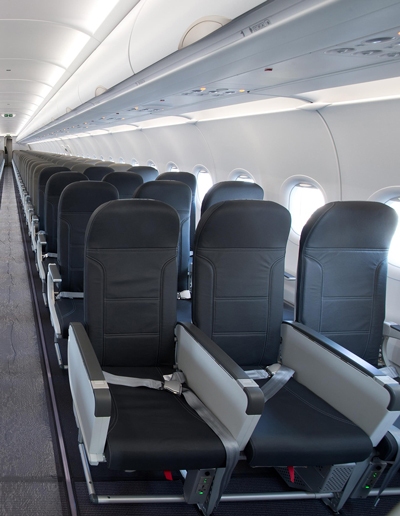 图:西班牙伏林航空公司的a320客舱配置提升了舒适度